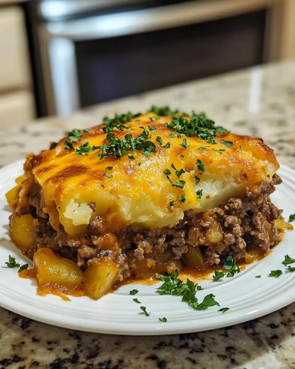 Final dish - Savor the Comfort: Easy Crockpot Hamburger Potato Casserole Recipe