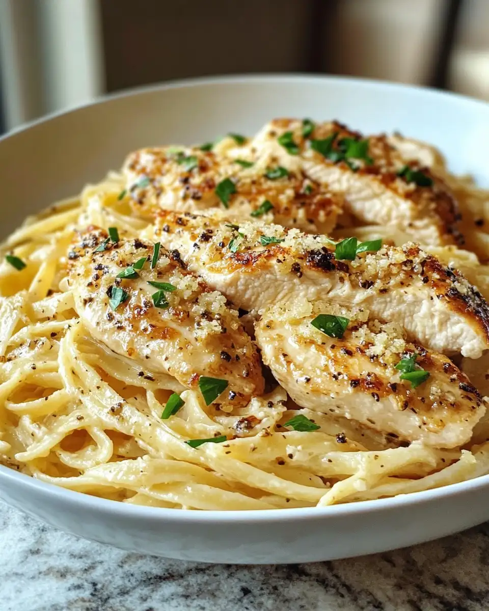 Final dish - Irresistibly Simple: Easy Garlic Parmesan Chicken Pasta Delight