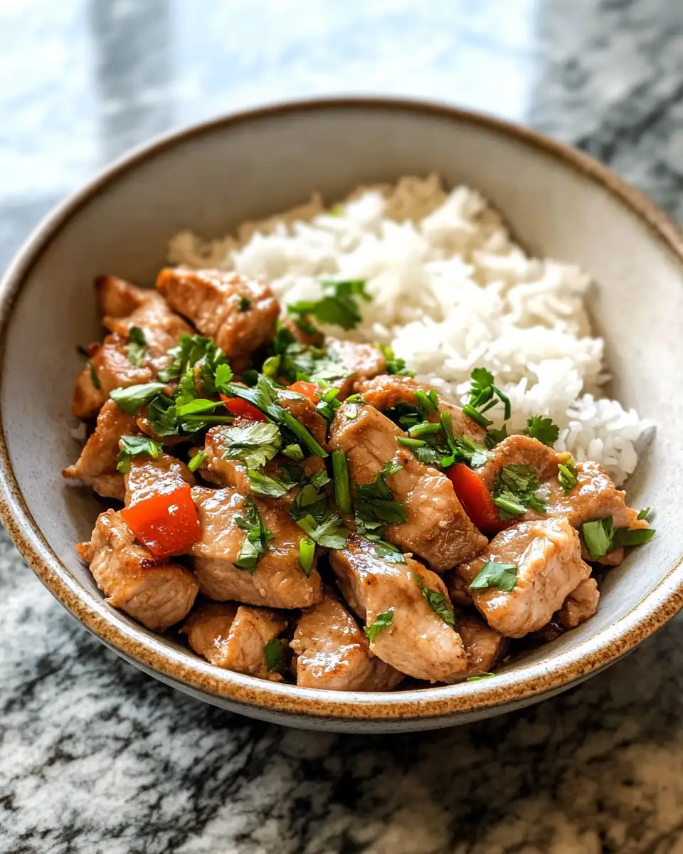 Final dish - Zesty Ginger Lime Pork Meets Luscious Creamy Coconut Rice