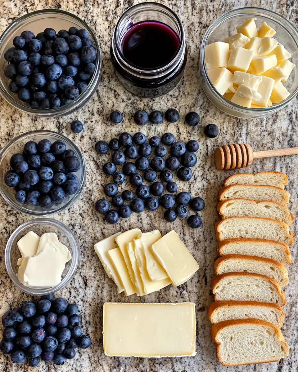 Ingredients for Elevate Your Lunch with a Gourmet Blueberry Grilled Cheese Experience