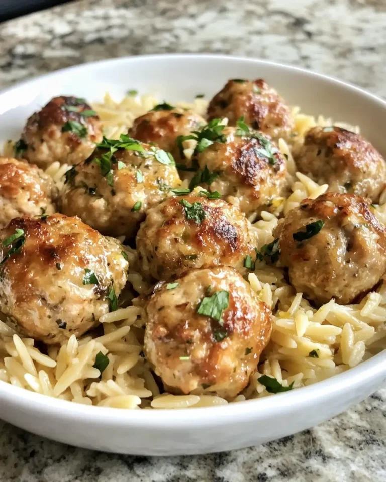 Zesty Greek Chicken Meatballs with Lemony Orzo Delight - Featured Image