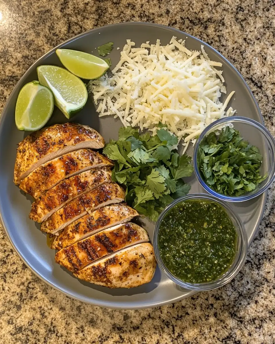 Ingredients for Sizzling Grilled Salsa Verde Pepper Jack Chicken Recipe to Spice Up Your Dinner