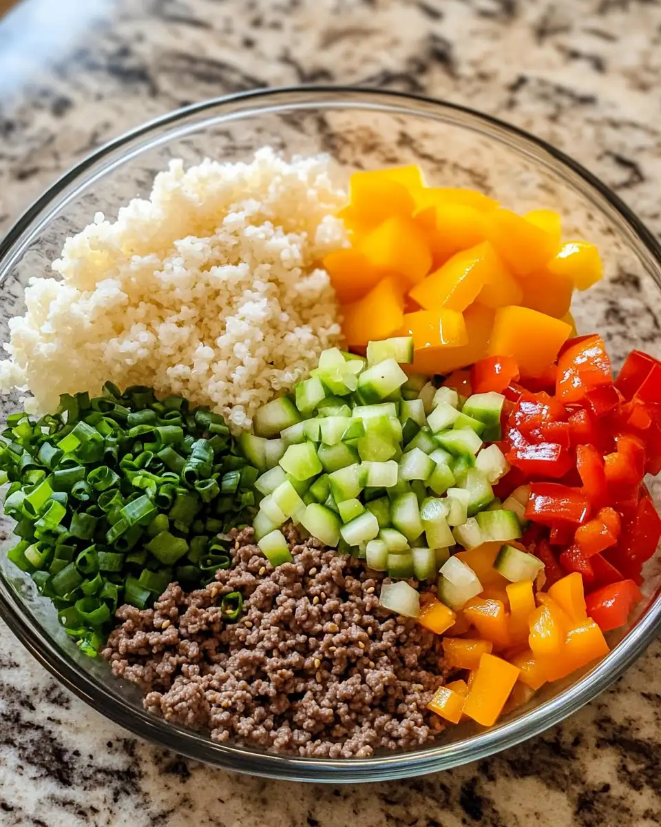 Ingredients for Spice Up Your Dinner with a Ground Beef Hot Honey Bowl Delight