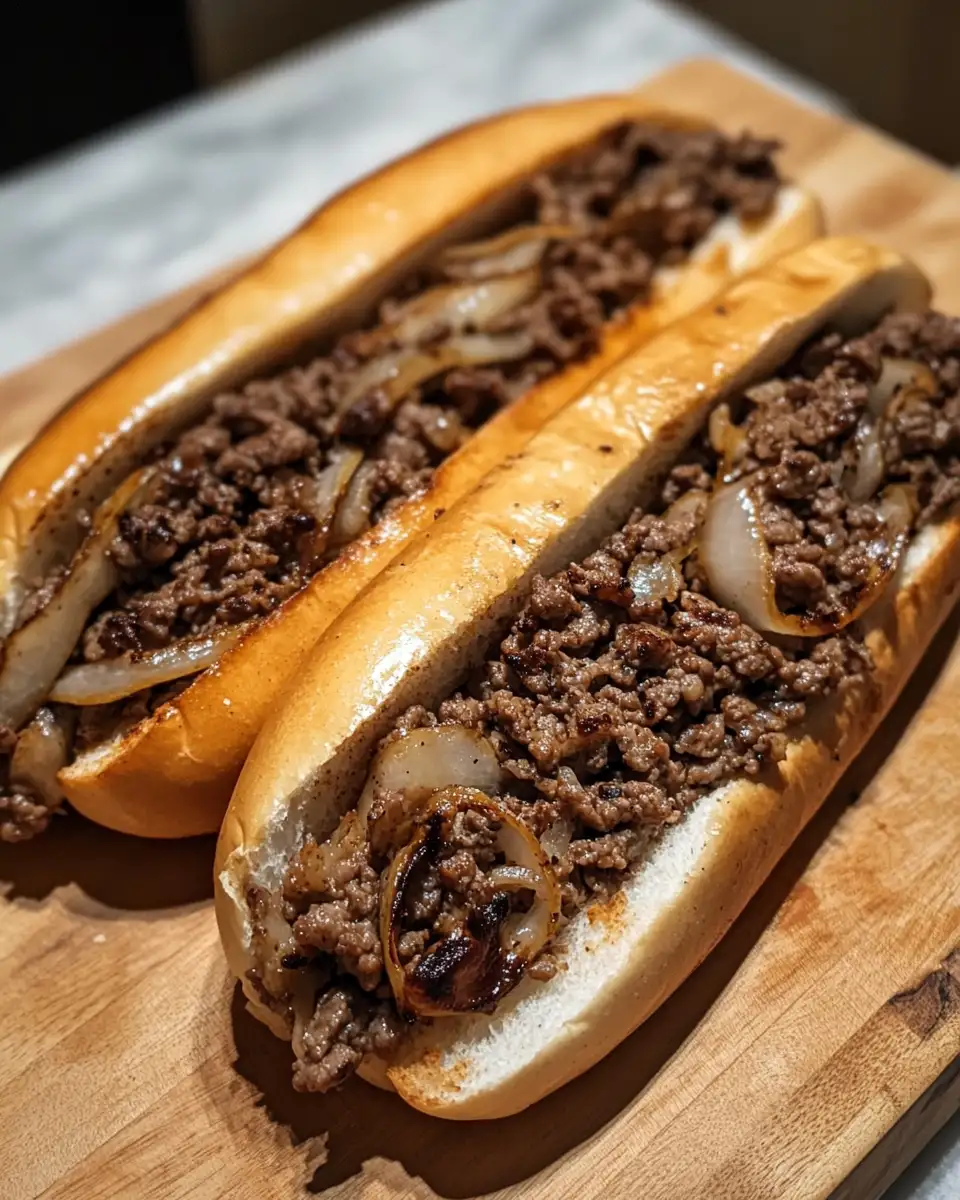 Final dish - Sizzling Ground Beef Philly Cheesesteaks: A Flavor Revolution
