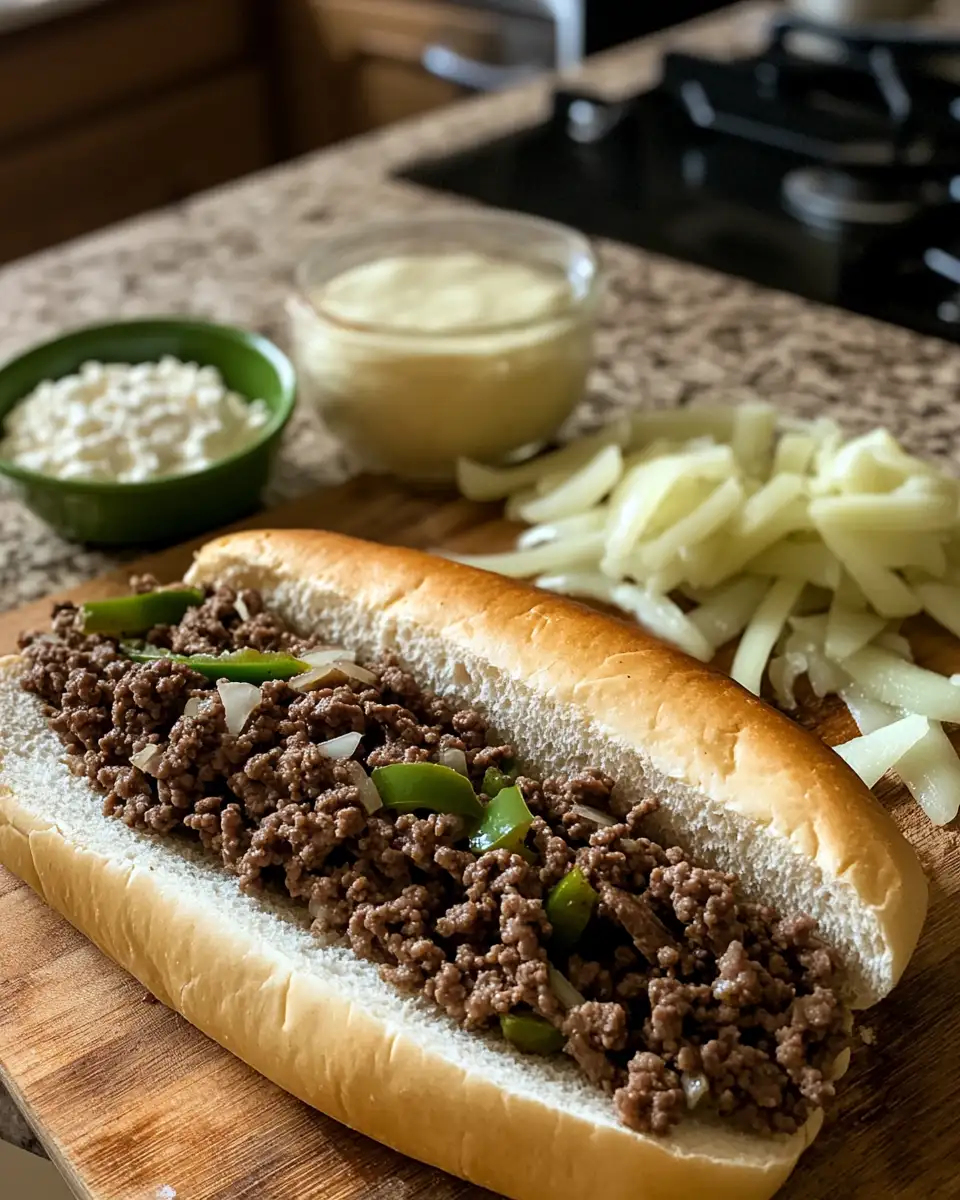 Ingredients for Sizzling Ground Beef Philly Cheesesteaks: A Flavor Revolution