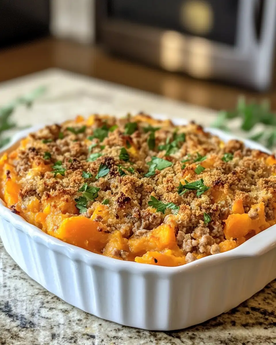 Final dish - Cozy Comfort: Ground Turkey Sweet Potato Casserole Delight