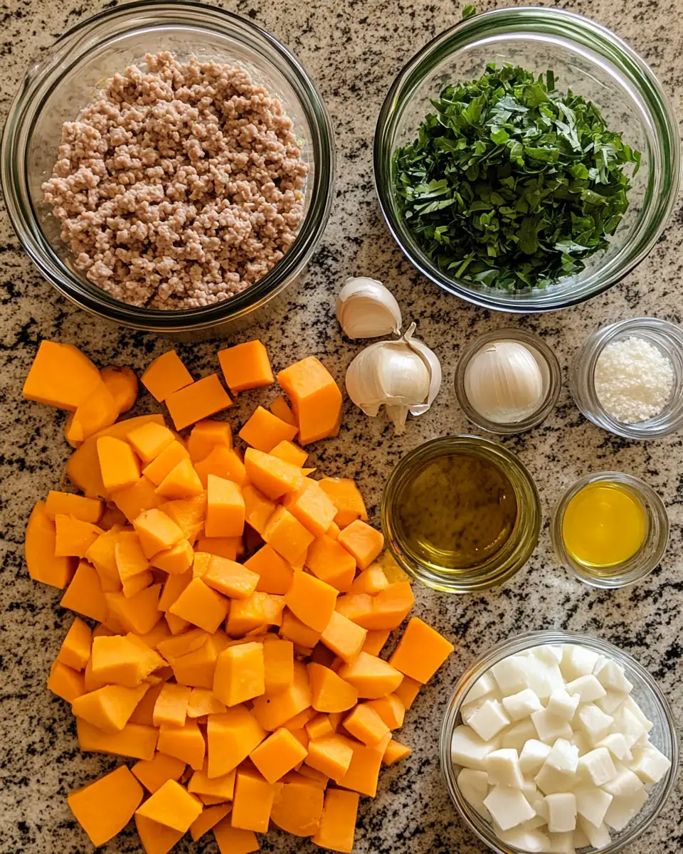 Ingredients for Cozy Comfort: Ground Turkey Sweet Potato Casserole Delight