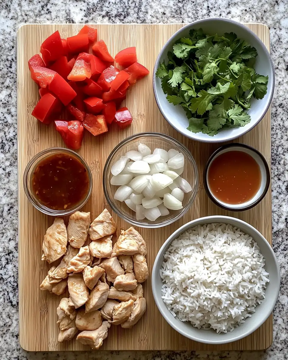 Ingredients for Sweet & Smoky Delight: Honey BBQ Chicken Rice Sensation