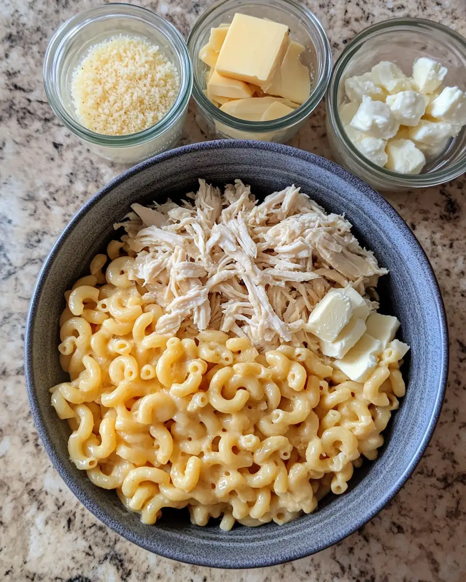 Ingredients for Sweet Meets Spice: Honey Pepper Chicken Mac and Cheese Delight