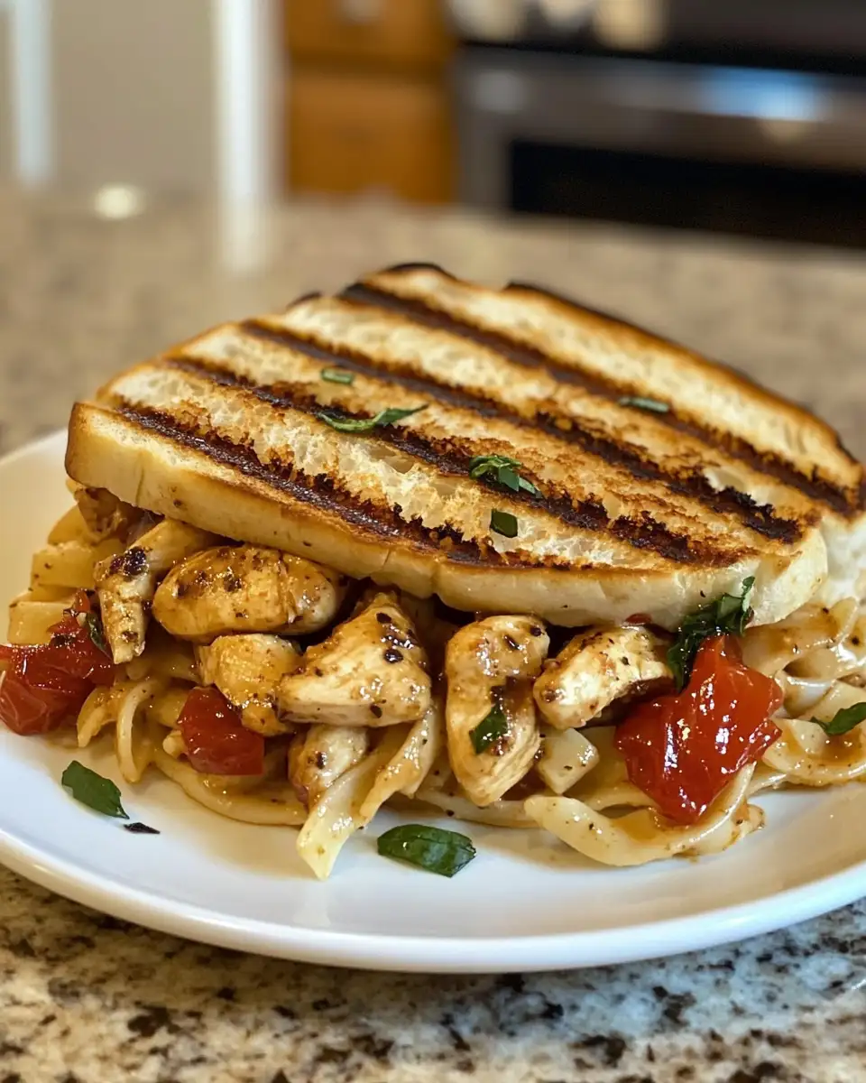 Final dish - Savor the Sensation: Honey Pepper Chicken Panini Pasta Perfection
