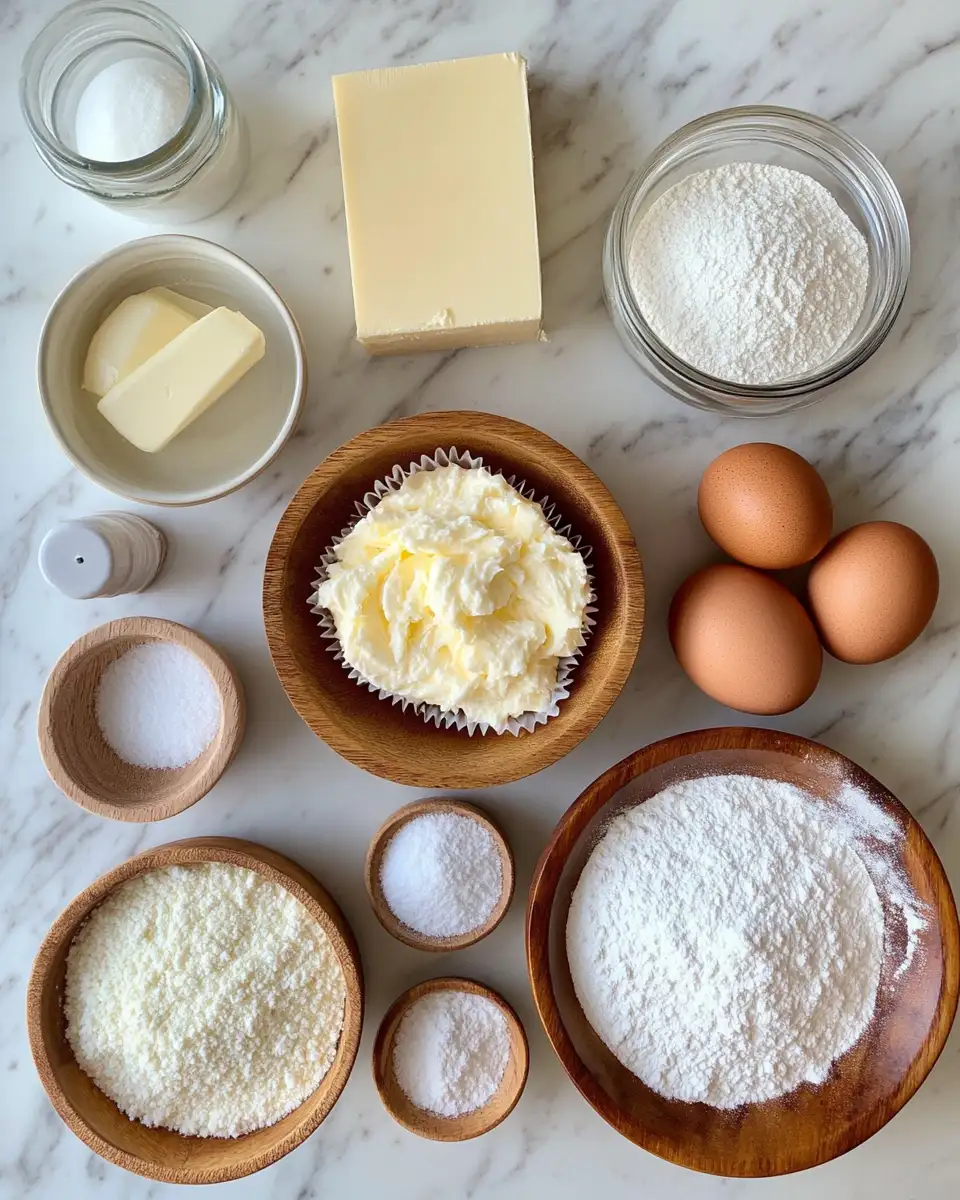 Ingredients for Fluffy Delights: Irresistible Japanese Cotton Cheesecake Cupcakes
