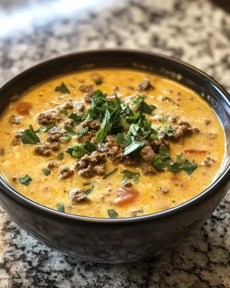 Savor the Flavor: Irresistible Keto Cheeseburger Soup Delight