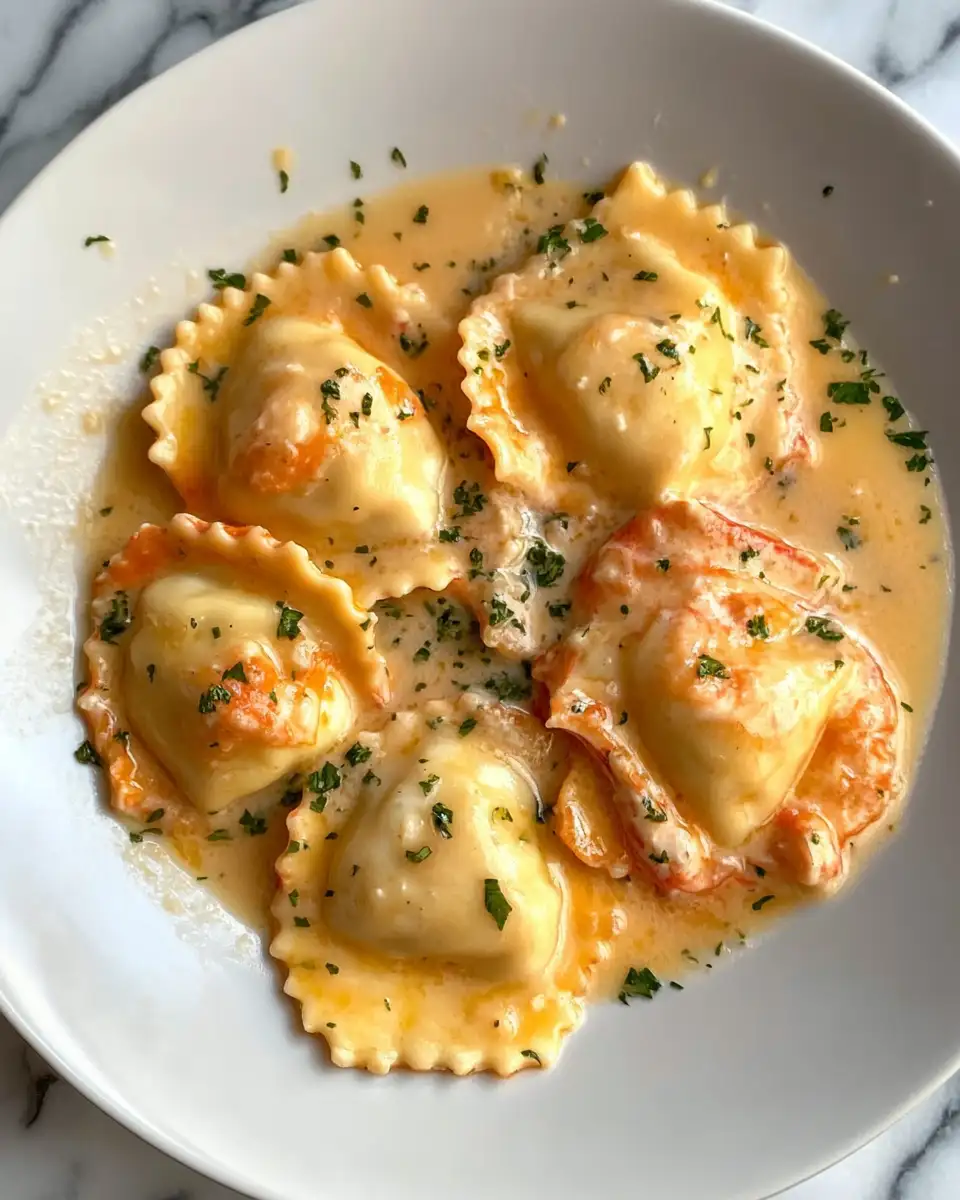 Final dish - Decadent Lobster Ravioli in Velvety Lemon Butter Sauce