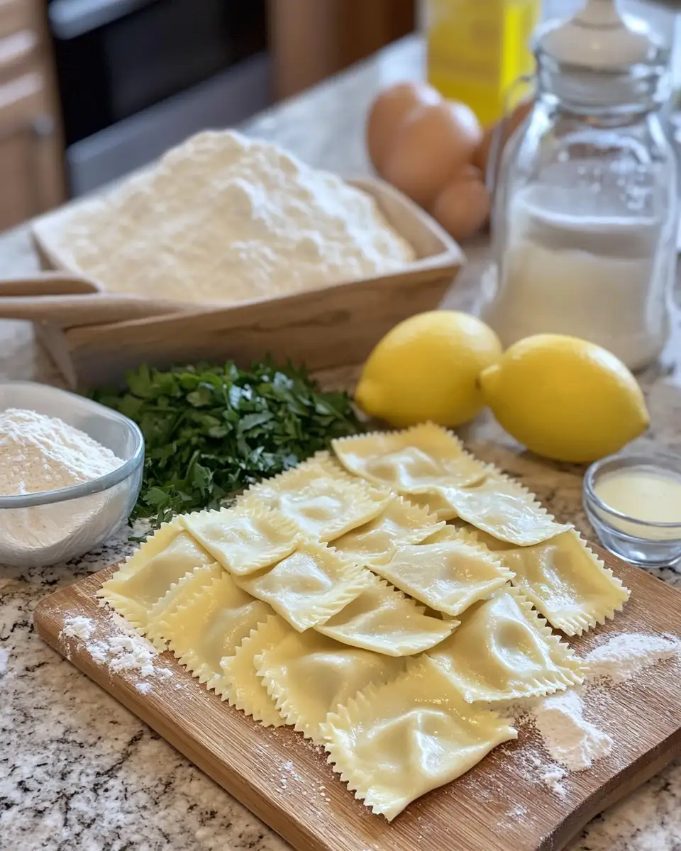 Ingredients for Decadent Lobster Ravioli in Velvety Lemon Butter Sauce