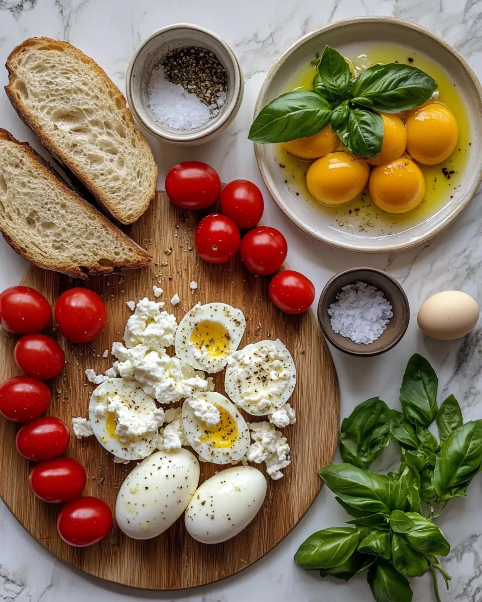 Ingredients for Mediterranean Baked Feta Eggs: A Flavorful Morning Delight