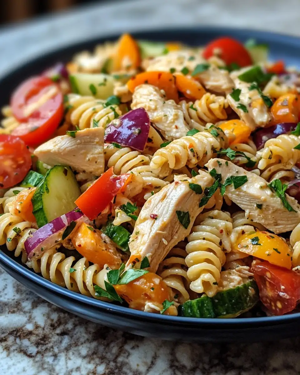Final dish - Mediterranean Chicken Pasta Salad: A Flavorful Fusion of Freshness and Zest