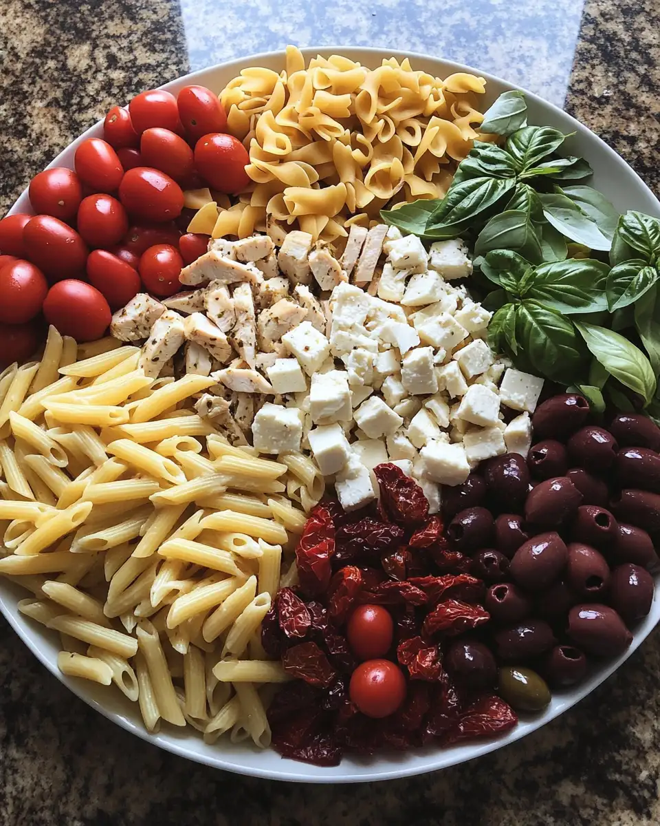 Ingredients for Mediterranean Chicken Pasta Salad: A Flavorful Fusion of Freshness and Zest