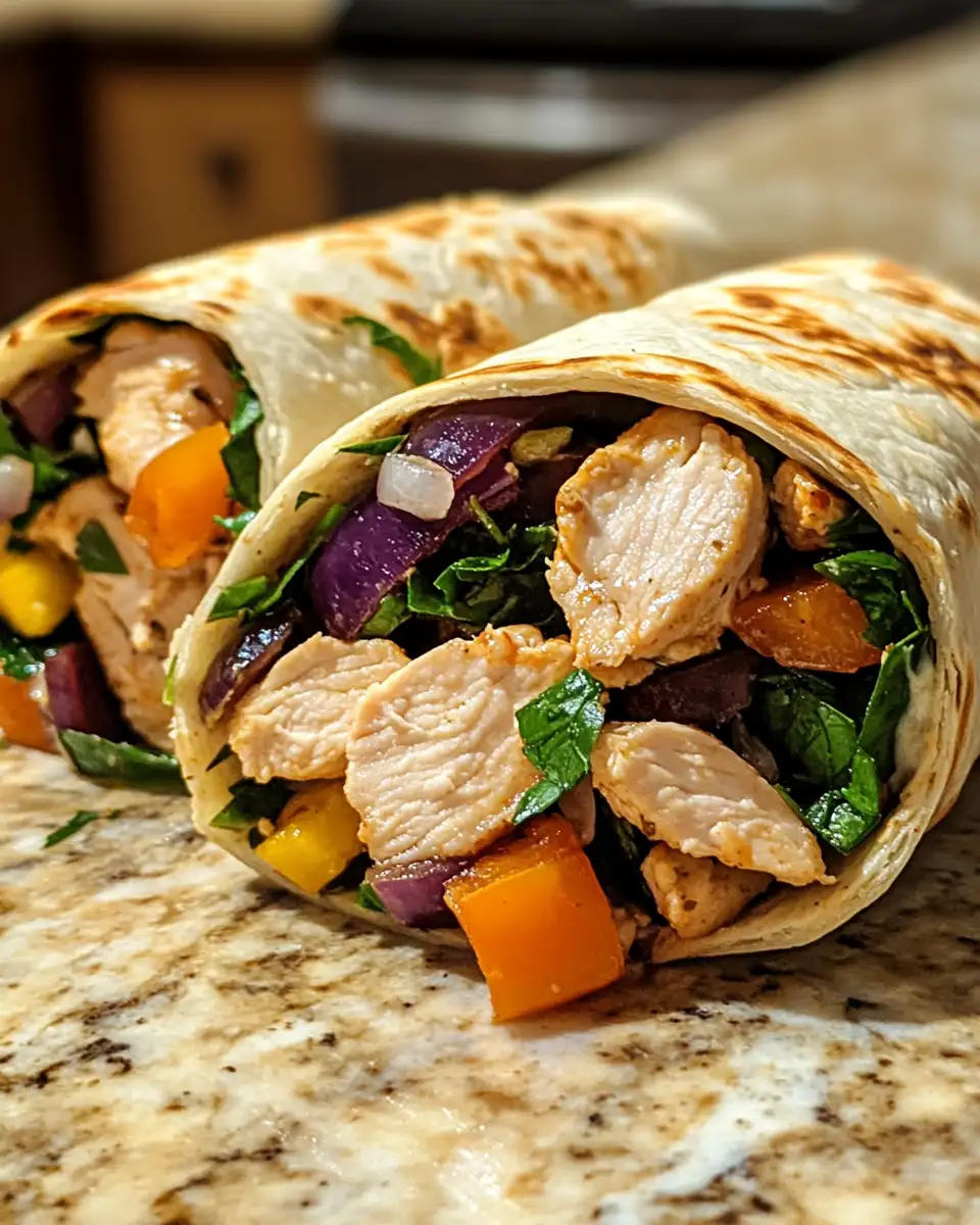 Final dish - Mediterranean Chicken Wraps Delight: A Taste of the Mediterranean in Every Bite