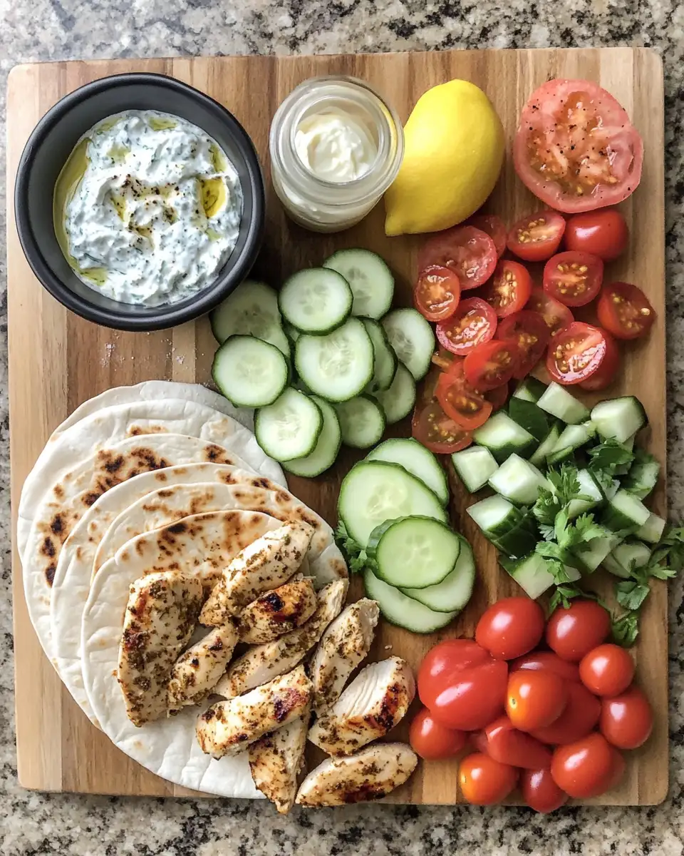 Ingredients for Mediterranean Chicken Wraps Delight: A Taste of the Mediterranean in Every Bite