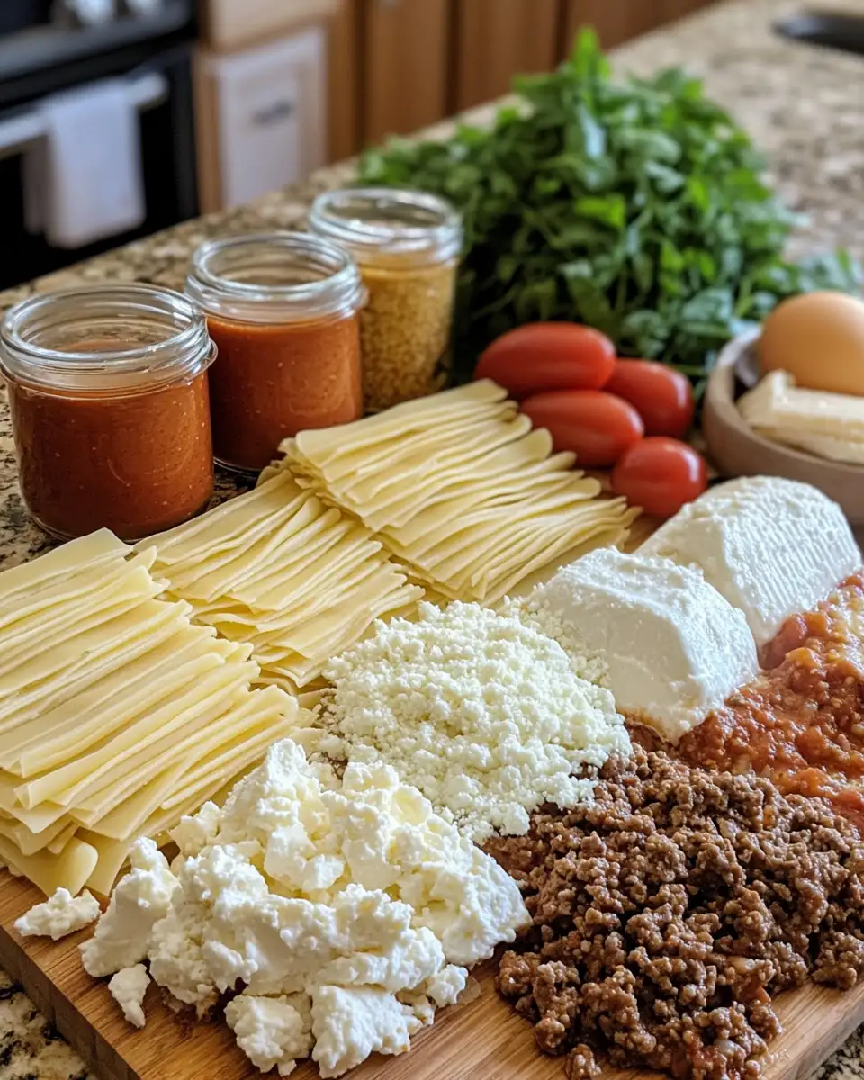 Ingredients for Million Dollar Lasagna: A Gourmet Twist on a Classic Comfort Dish
