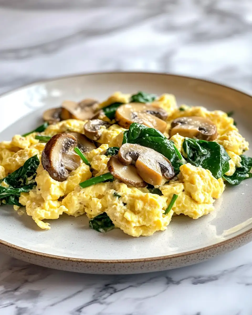 Final dish - Elevate Your Breakfast Game with Mushroom Spinach Scrambled Eggs
