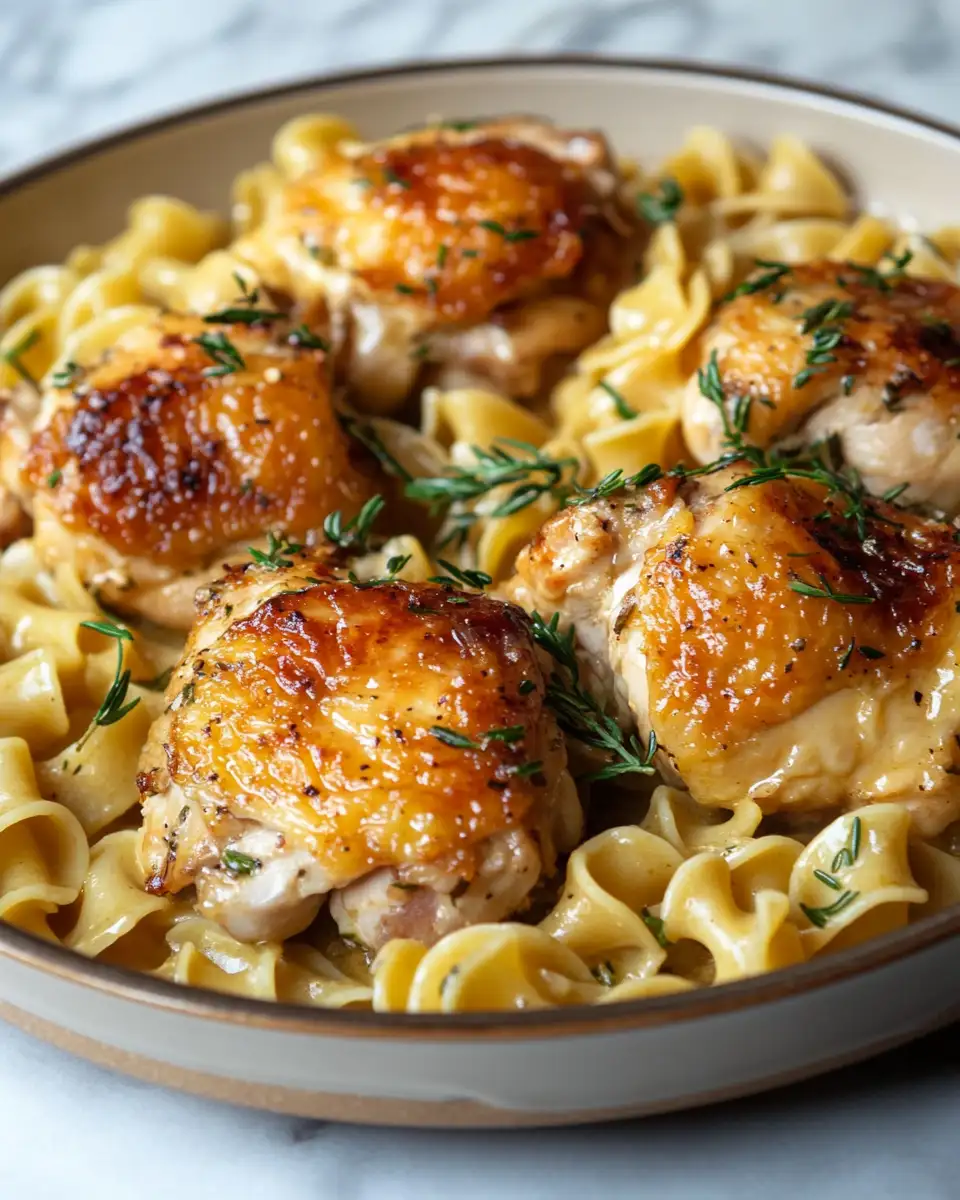 Final dish - Effortless Elegance: One-Pan Chicken with Buttered Noodles That Will Dazzle Your Dinner Table