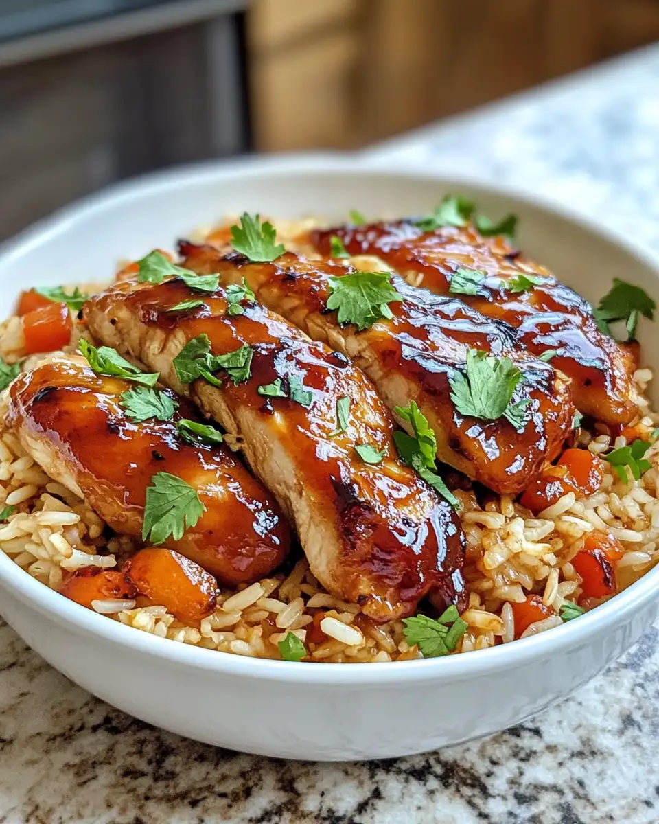 Final dish - Savor the Flavor: One-Pan Honey BBQ Chicken and Rice Delight