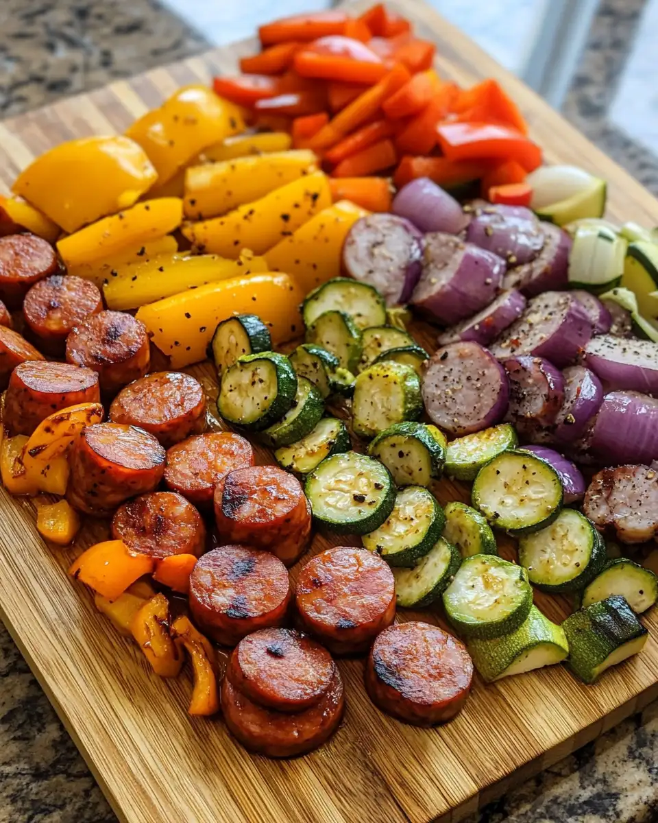 Ingredients for Savor the Simplicity: One-Pan Honey Garlic Kielbasa and Veggies Delight