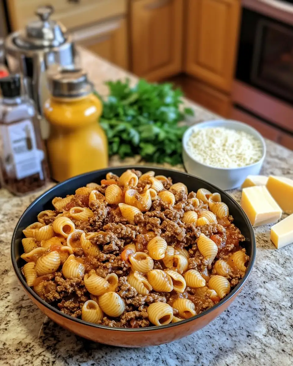 Ingredients for Indulge in Comfort: One-Pot Creamy Beef and Shells Delight