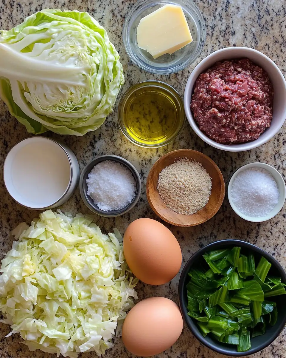 Ingredients for Sizzling Secrets to Perfectly Crisp Oven-Baked Cabbage Burgers