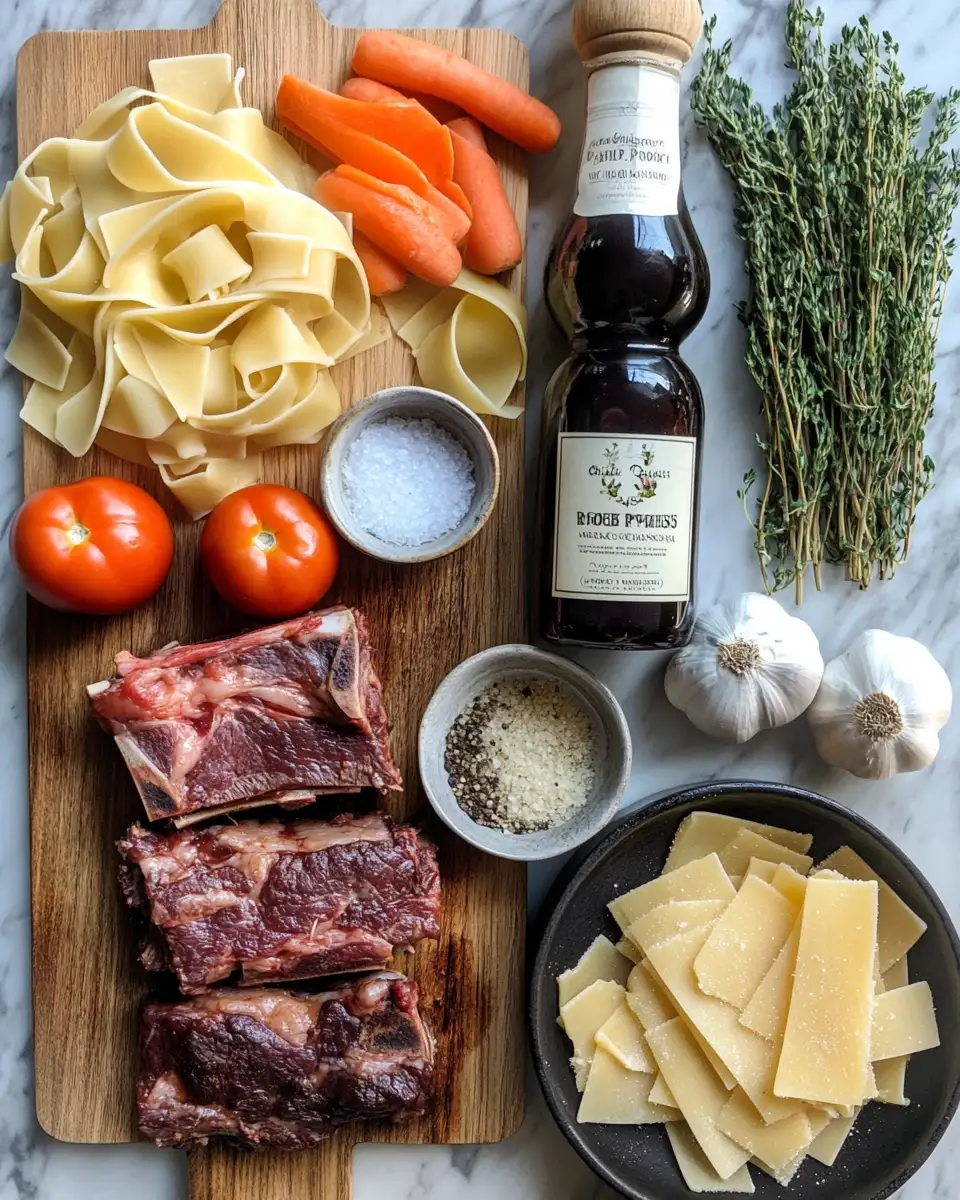 Ingredients for Melt-in-Your-Mouth Oven Short Rib Ragu with Pappardelle: A Comfort Food Masterpiece