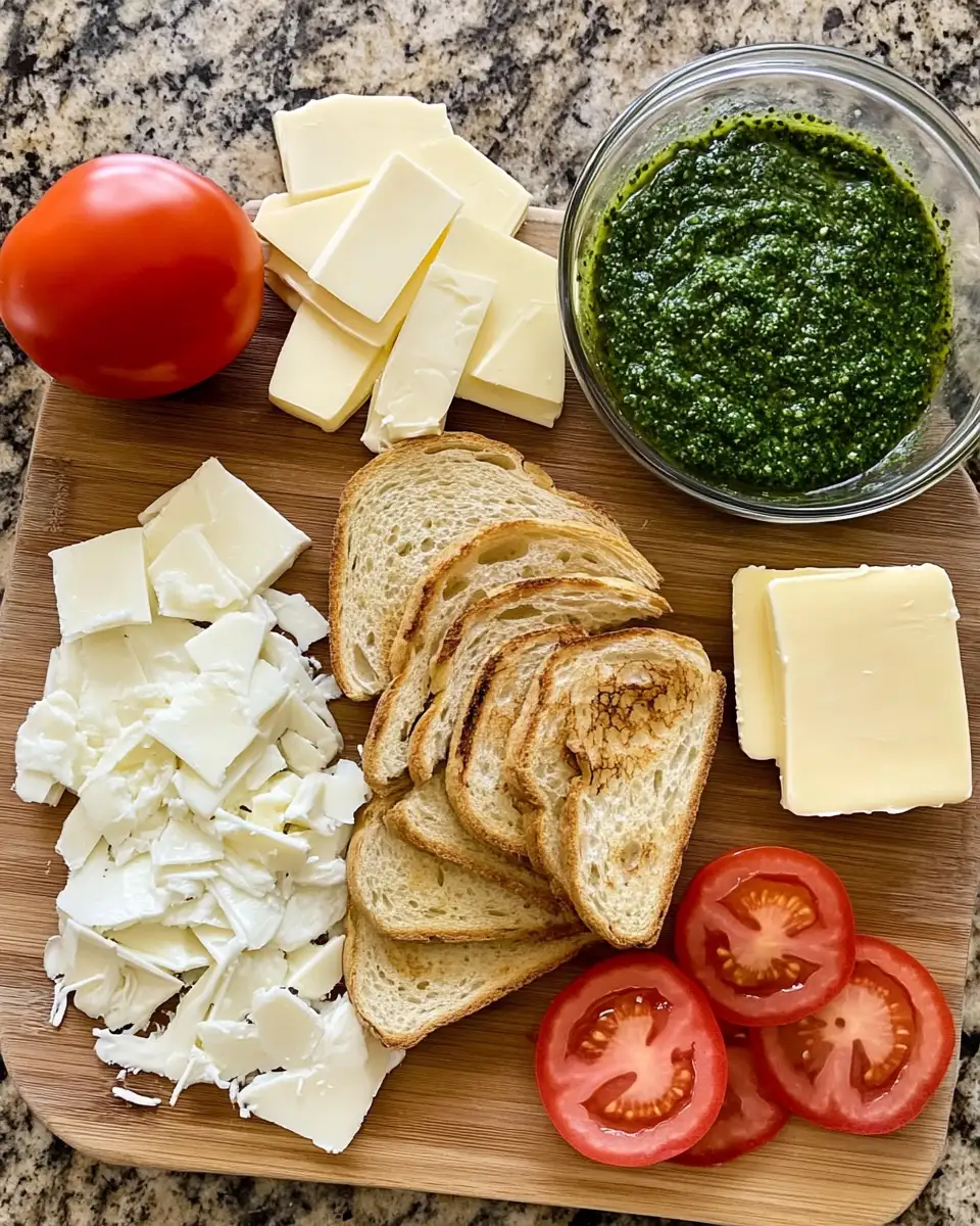 Ingredients for Ultimate Pesto Grilled Cheese Bliss