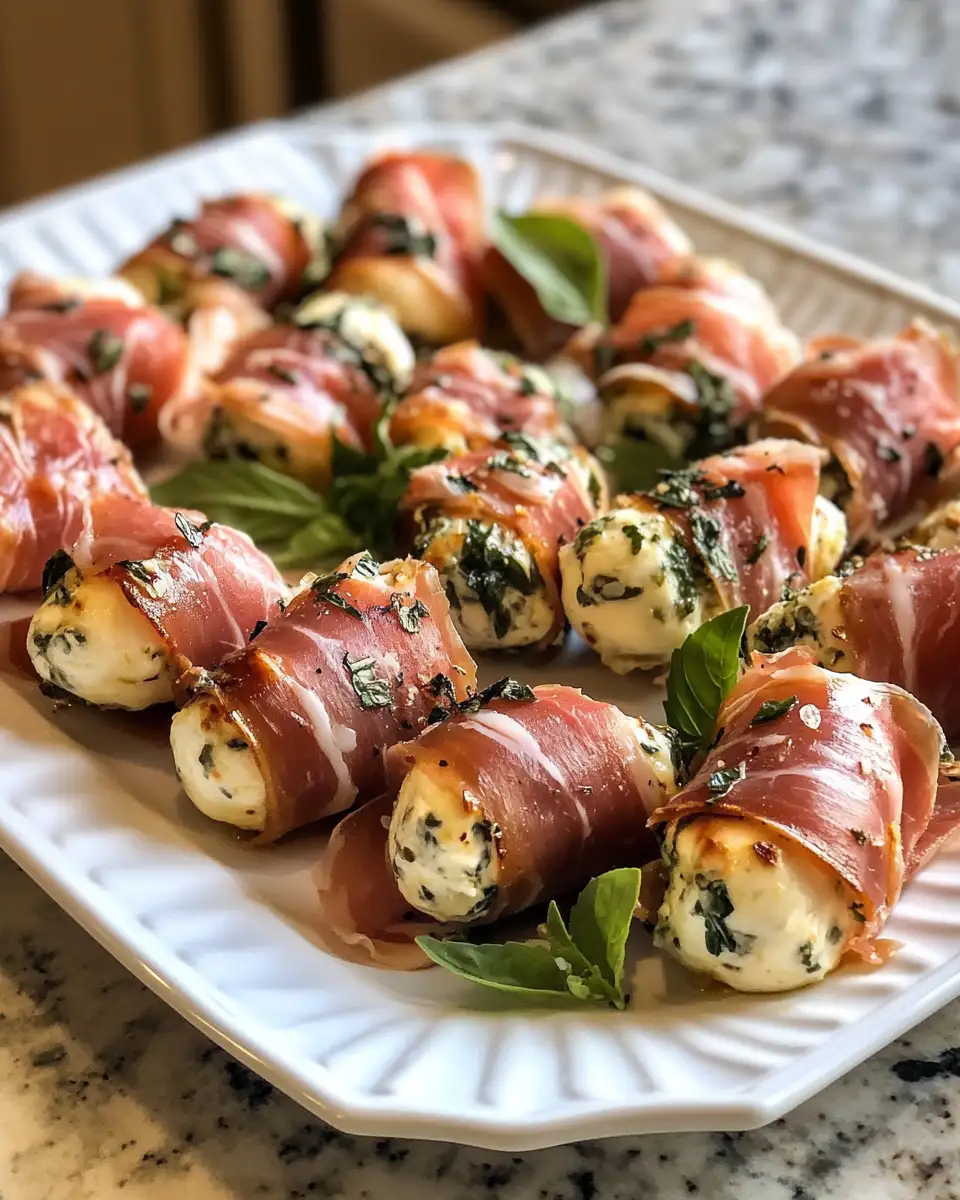 Final dish - Prosciutto Wrapped Mozzarella Bites: A Perfect Appetizer Delight