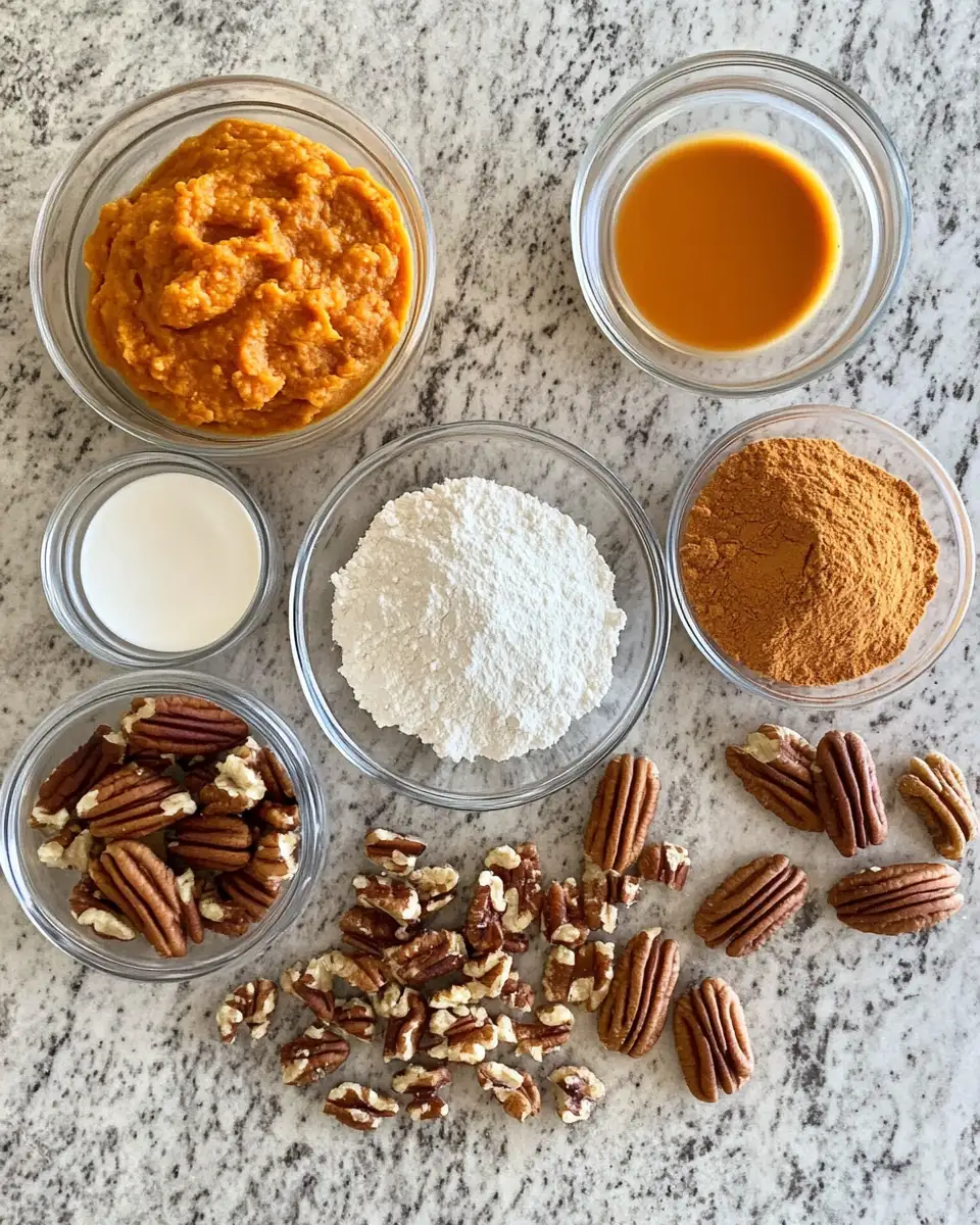 Ingredients for Decadent Fall Delight: Indulge in Pumpkin Pecan Cobbler Bliss