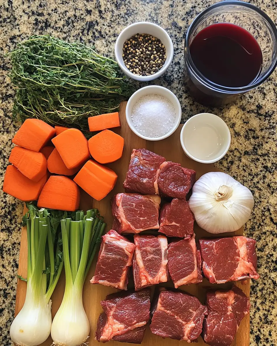 Ingredients for Savor the Richness: Red Wine Braised Short Ribs Delight