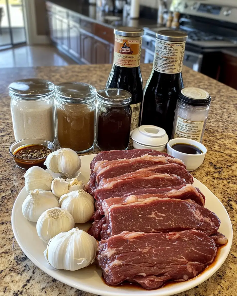 Ingredients for Melt-in-Your-Mouth Slow Cooker Beef Brisket Bliss