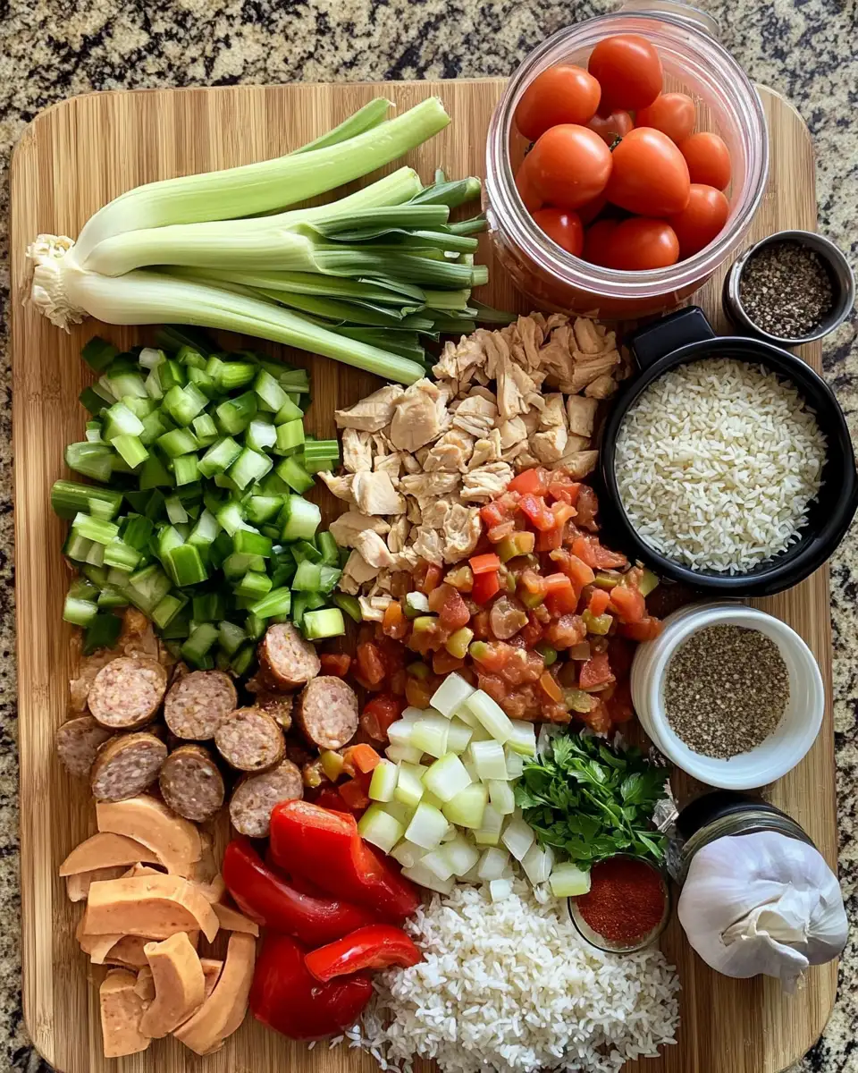 Ingredients for Savor the Flavor: Effortless Slow Cooker Chicken Jambalaya
