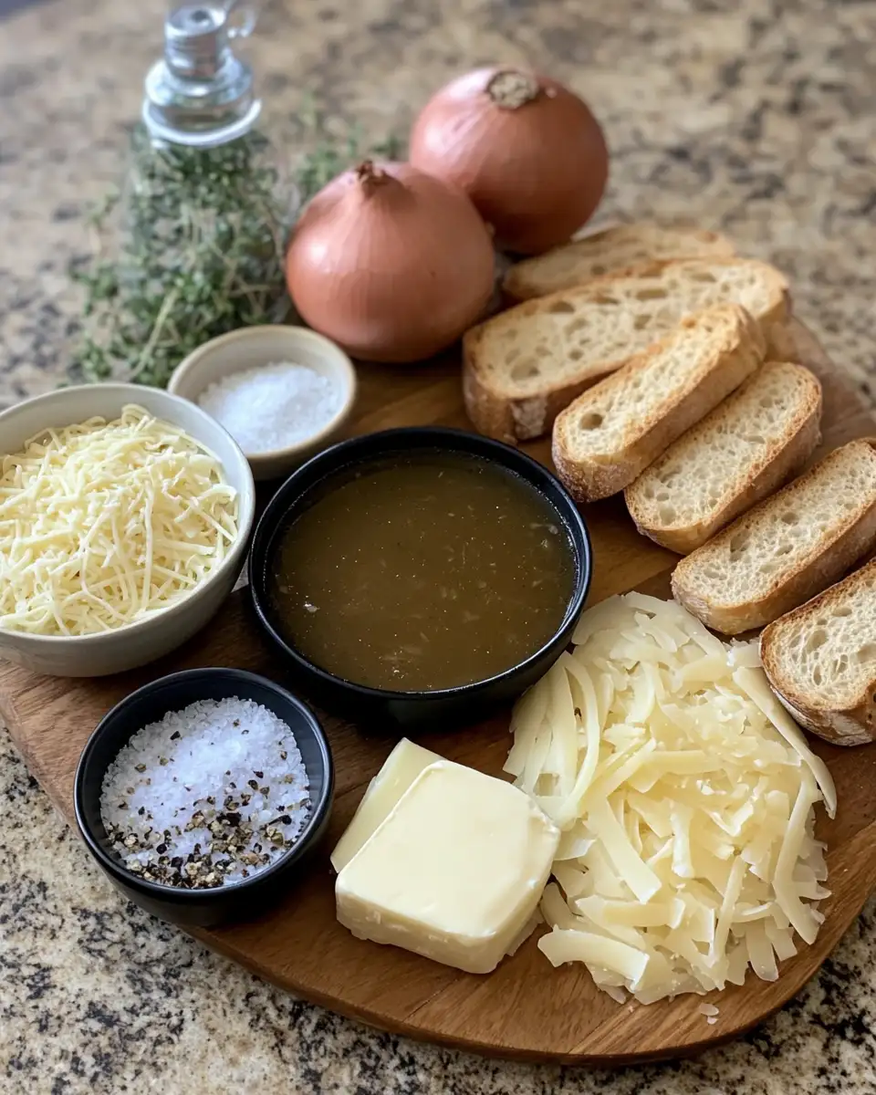 Ingredients for Savor the Comfort: Slow Cooker French Onion Soup Magic