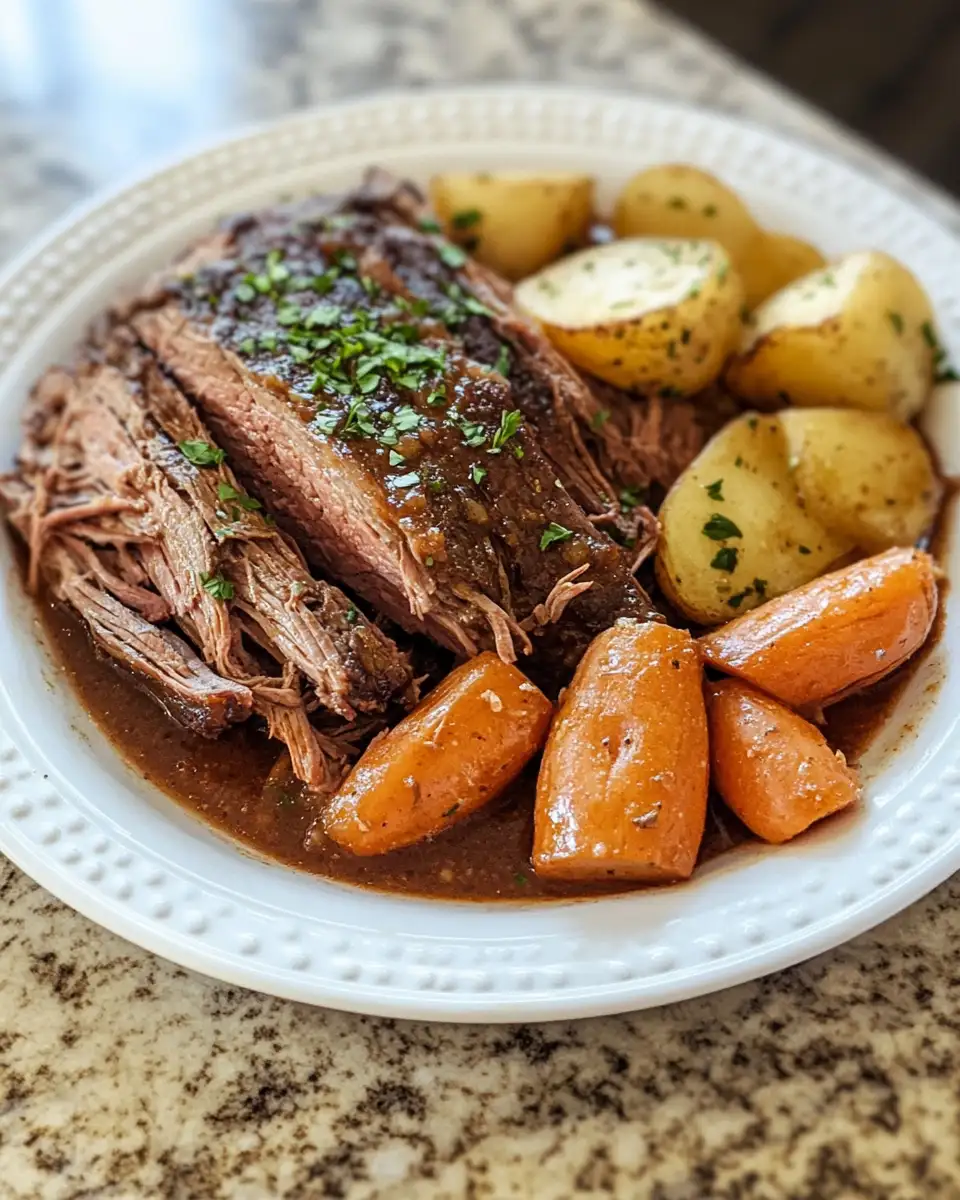 Final dish - Savor the Magic of a Slow Cooker Pot Roast: Effortless Comfort in Every Bite