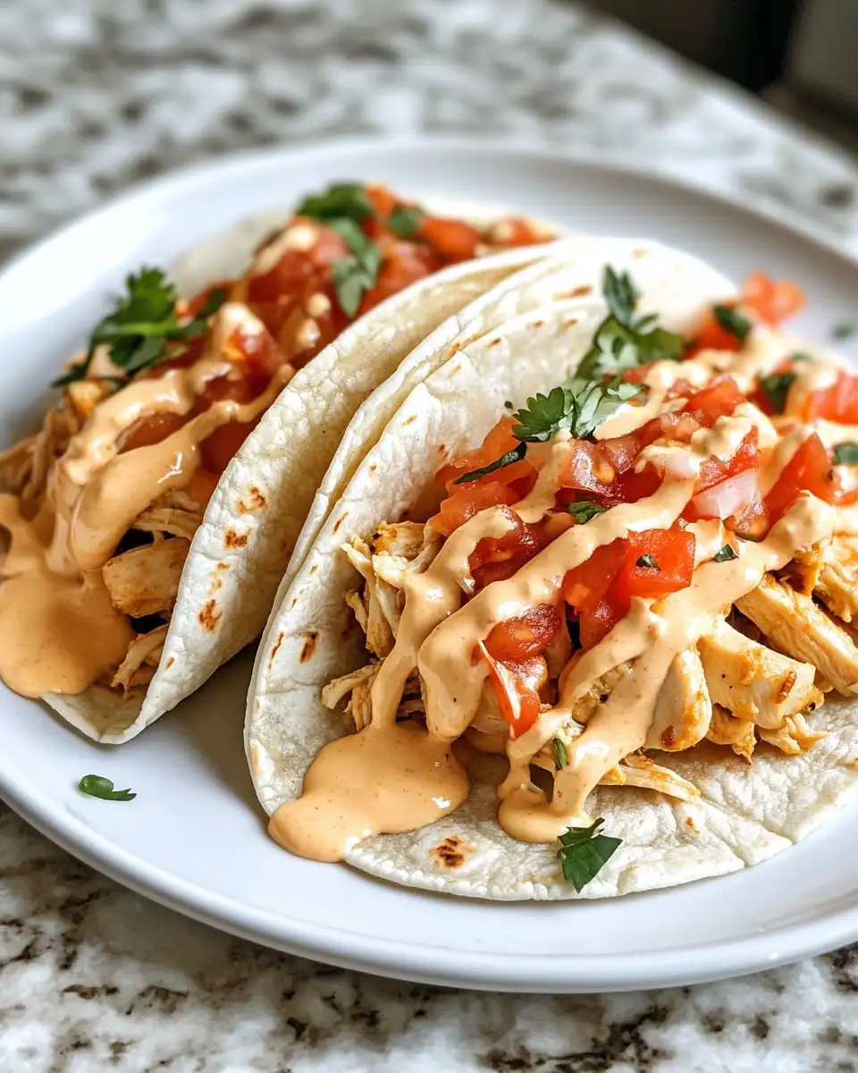 Final dish - Irresistibly Creamy Slow Cooker Queso Chicken Tacos That Wow