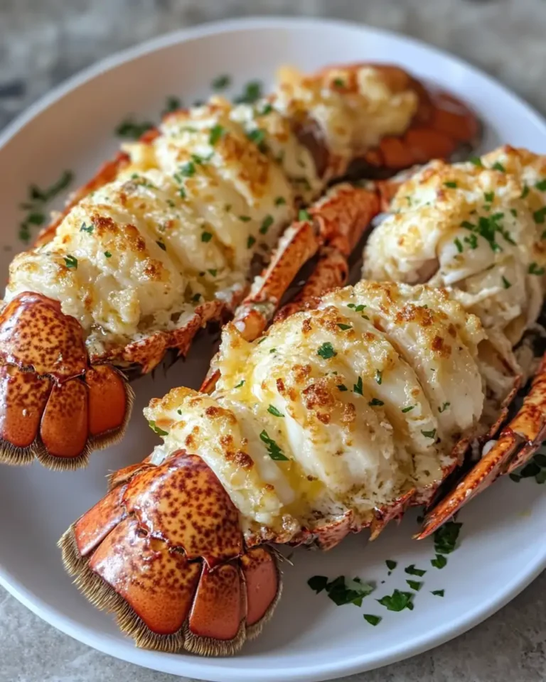 Final dish - Indulge in Irresistible Flavors: Smoked Lobster Tails with Parmesan Butter Perfection