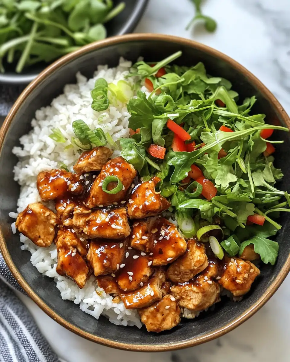 Final dish - Irresistibly Delicious Sticky Chicken Rice Bowls That You'll Crave