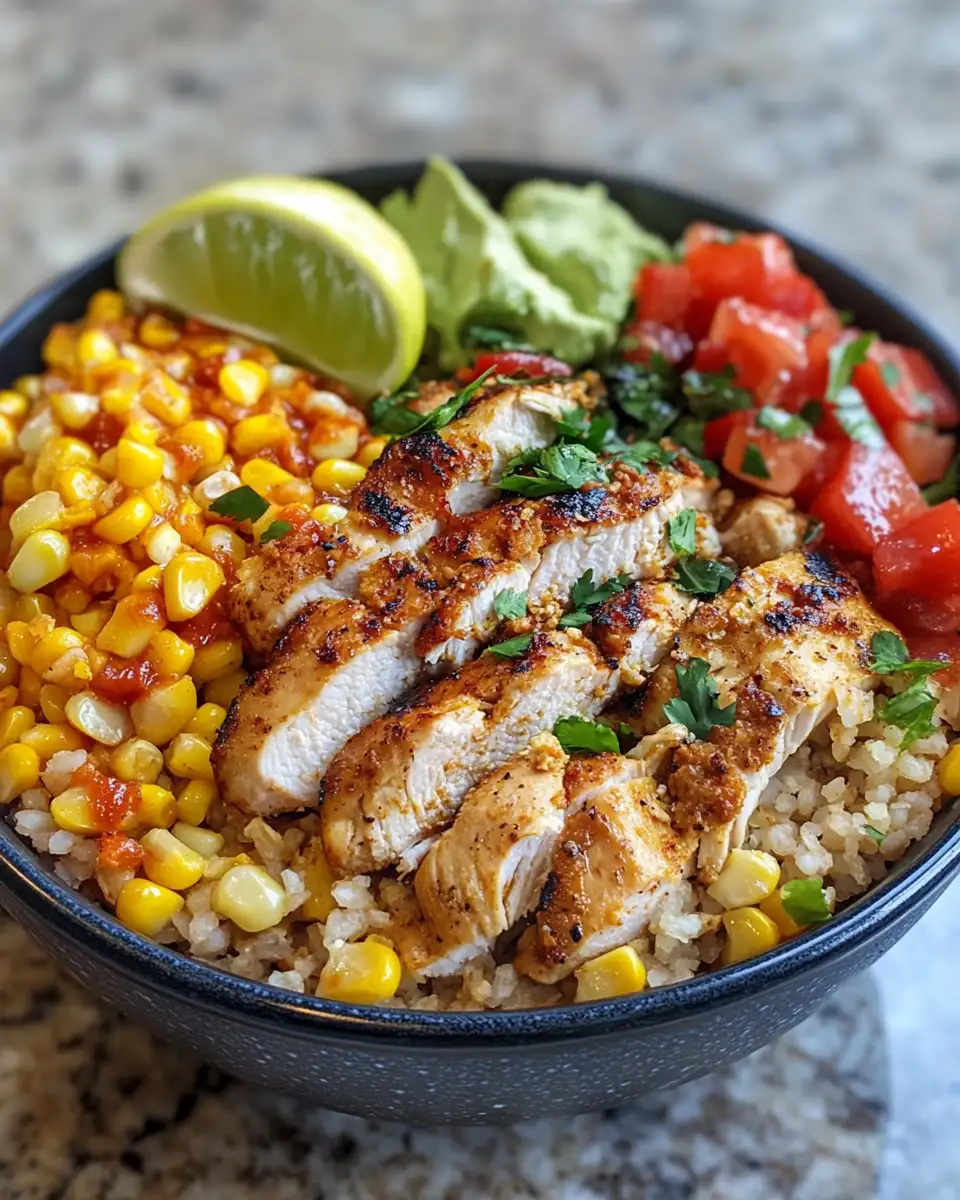 Final dish - Sizzling Flavors Unleashed: The Ultimate Street Corn Chicken Bowl Experience