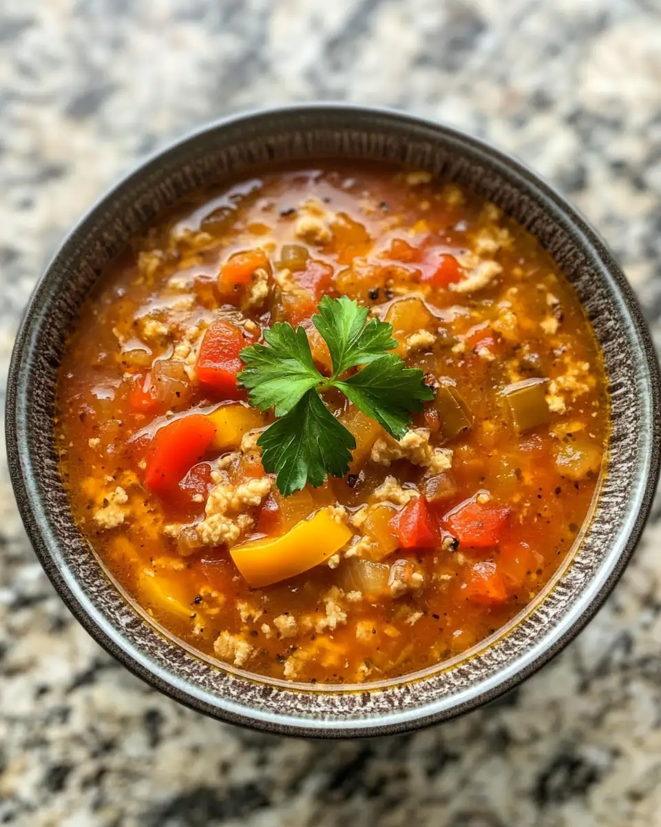 Final dish - Savor the Comfort of Hearty Stuffed Pepper Soup