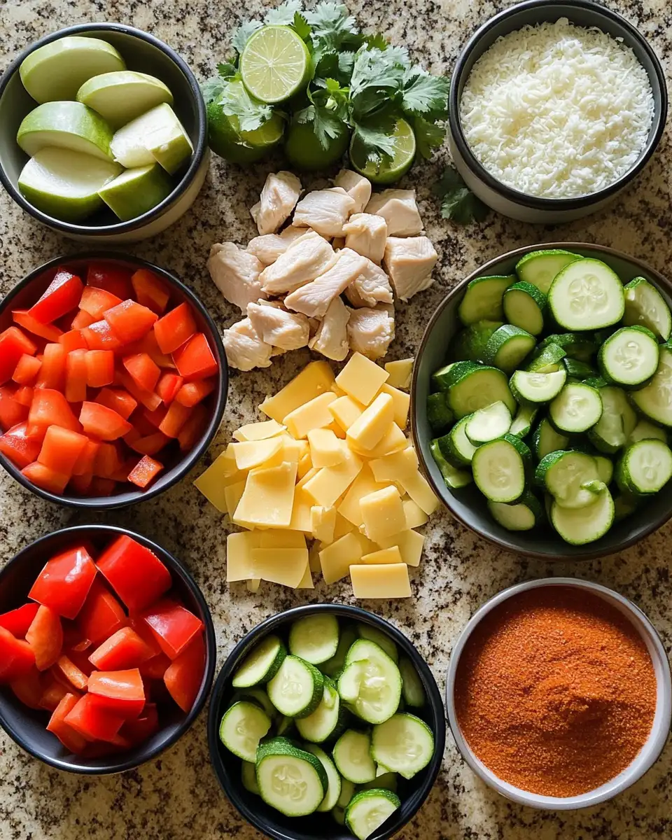 Ingredients for Sizzling Tex Mex Chicken and Zucchini Fiesta
