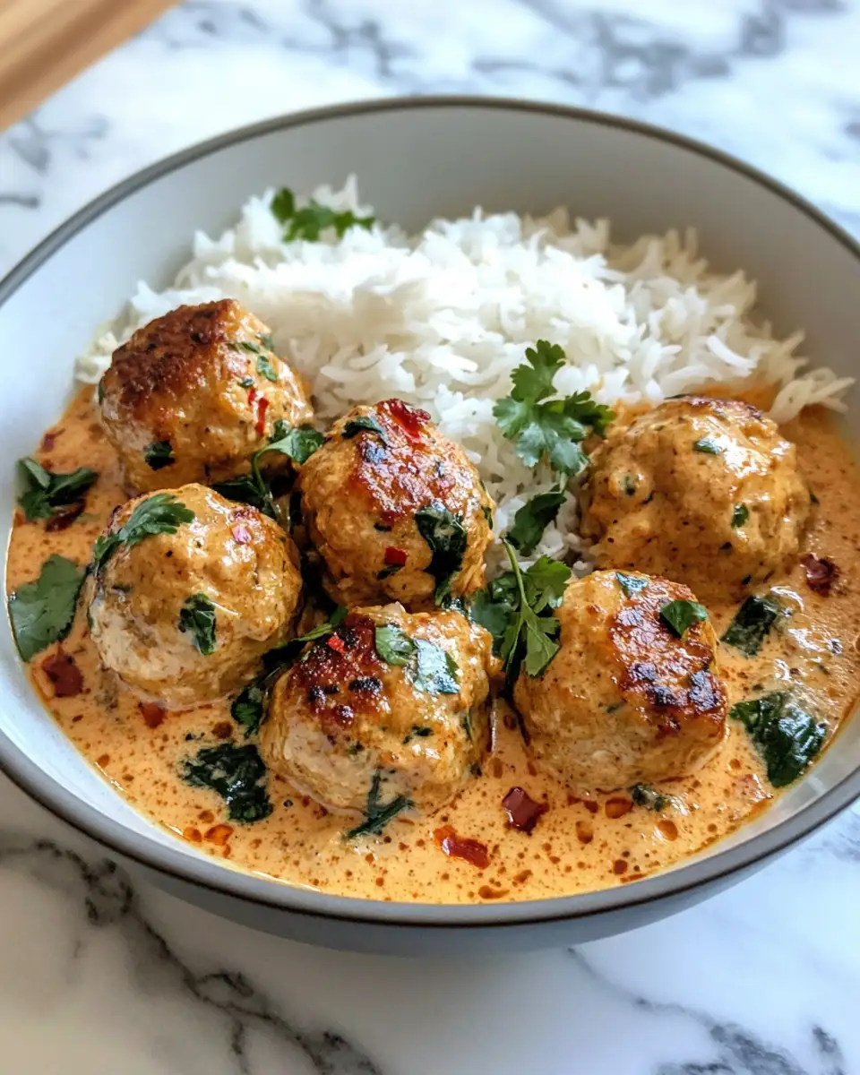 Final dish - Spice Up Your Dinner: Thai Chicken Meatballs in Creamy Coconut Curry