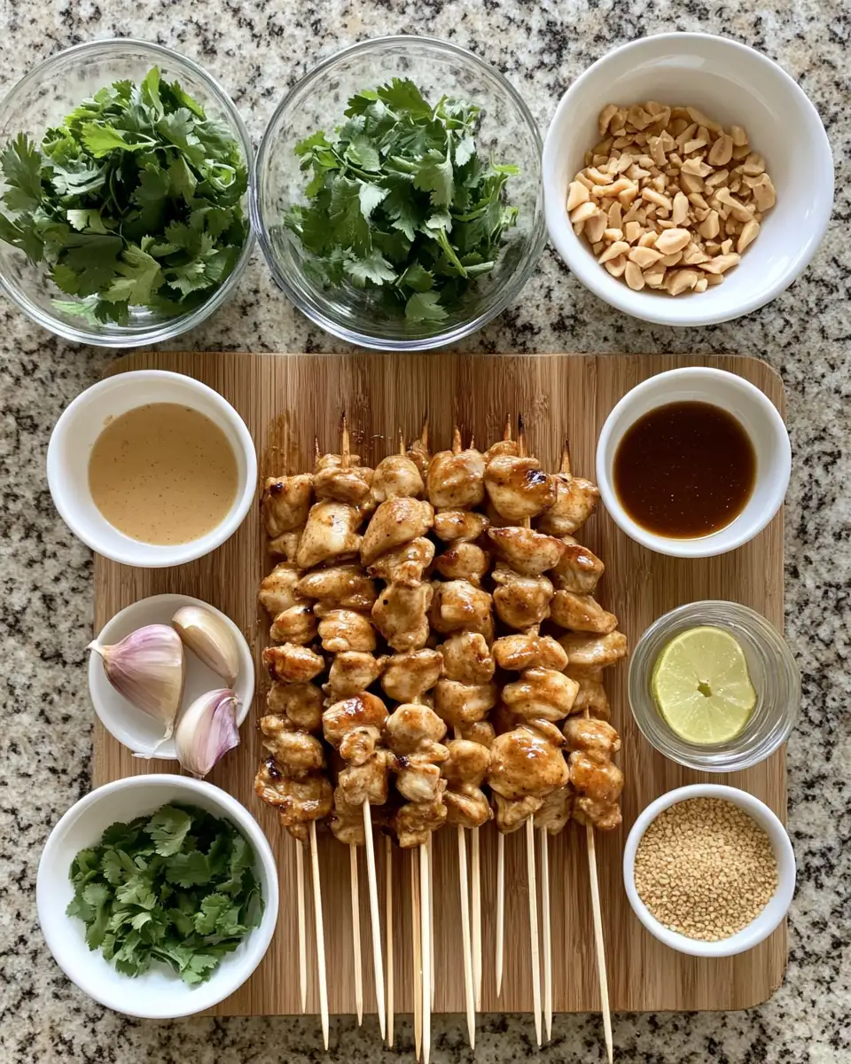 Ingredients for Sizzling Thai Chicken Skewers with Irresistible Peanut Sauce