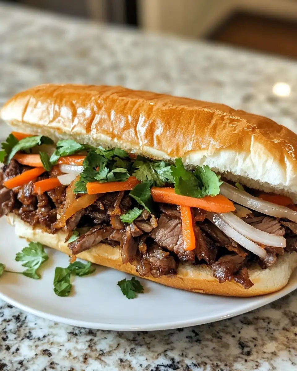 Final dish - Savor the Flavor: The Ultimate Thai Fried Beef Sandwich Experience