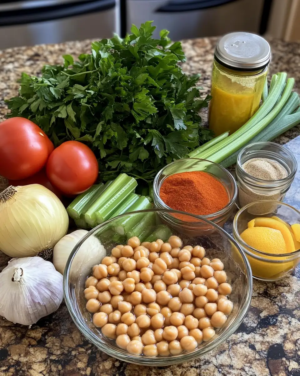 Ingredients for Cozy Up with a Bowl of Vegan Garlic Chickpea Soup