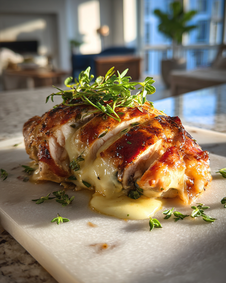 Final dish - Irresistible Apple and Brie Stuffed Chicken Recipe for a Gourmet Dinner